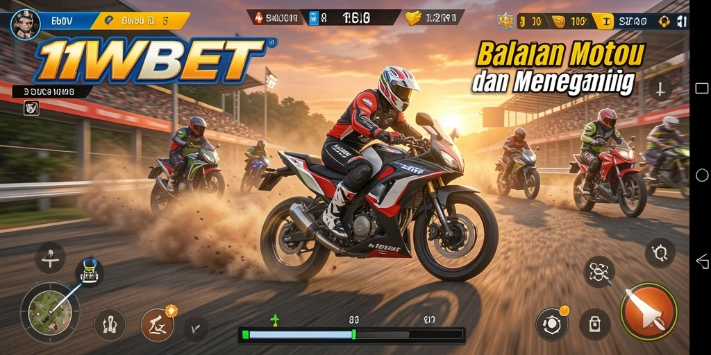 Tampilan menarik dari balapan motor 11WBET dengan berbagai jenis motor.