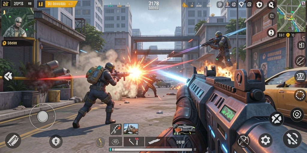 Tangkapan layar menunjukkan aksi tembak-menembak yang mendebarkan dalam gameplay TPS.
