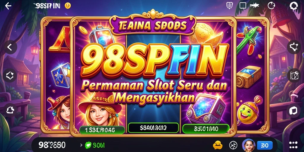 Tampilan screenshot dari gameplay seru 98SPIN yang menampilkan gulungan slot.