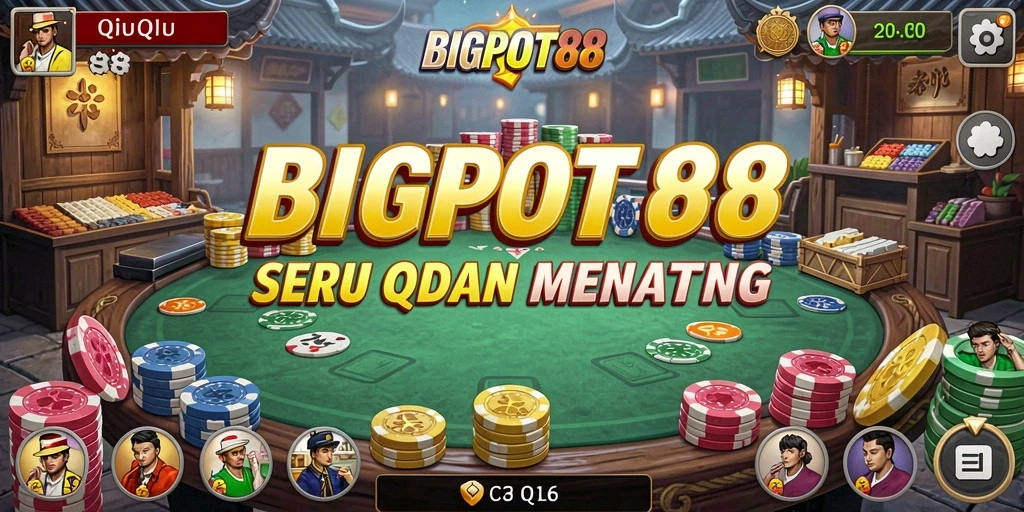 Tampilan seru dan interaksi dalam gameplay QiuQiu di BIGPOT88.
