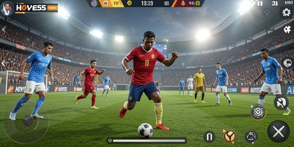 Tangkapan layar utama HOYE55 menampilkan gameplay seru dalam olahraga.