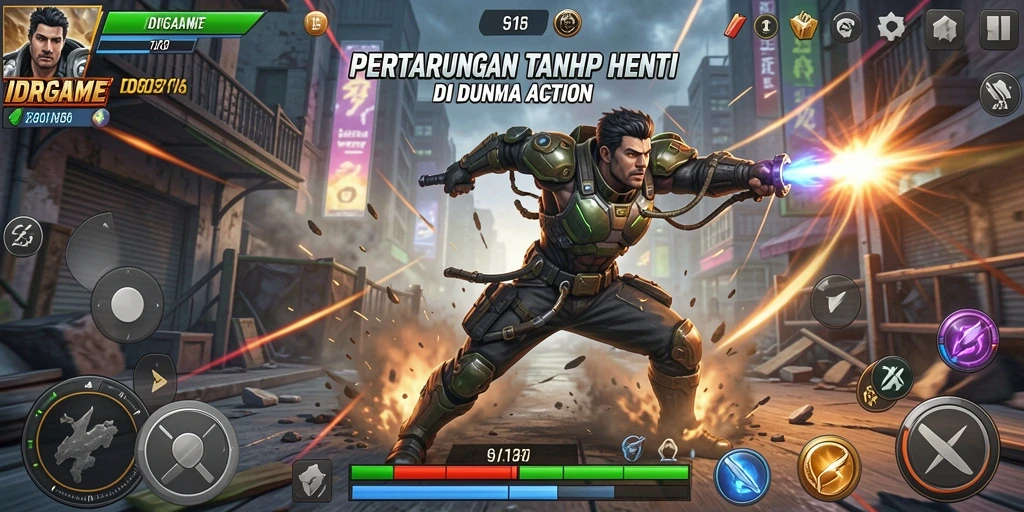 Tangkapan layar gameplay IDRGAME dengan aksi pertarungan yang mendebarkan.