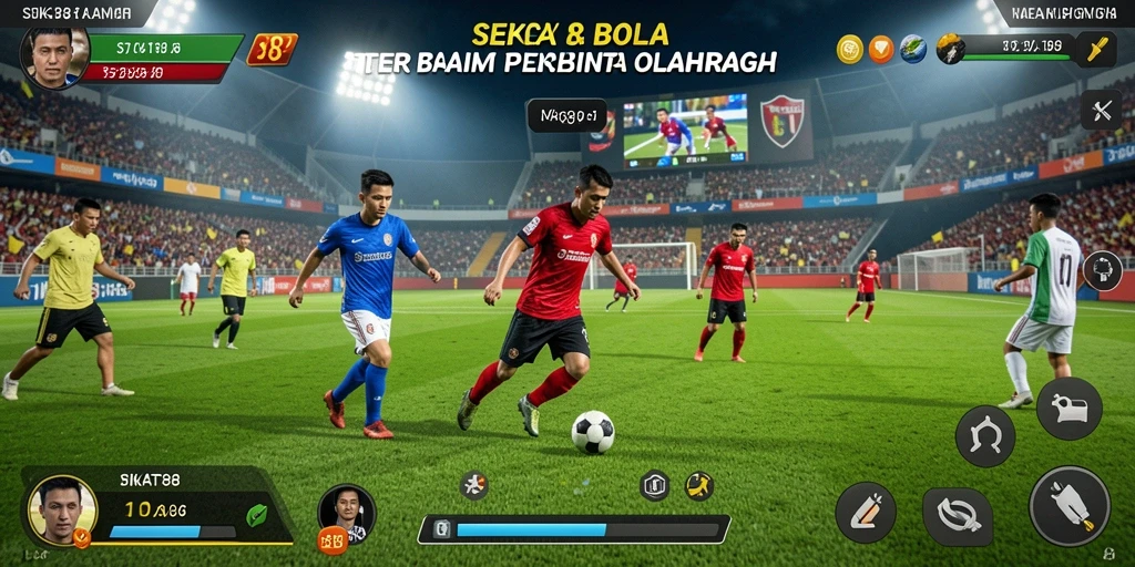 Tampilan gameplay seru SIKAT88 dengan aksi sepak bola yang mendebarkan.