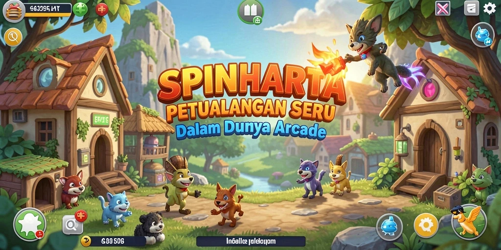Tampilan gameplay SPINHARTA yang penuh aksi dan tantangan.