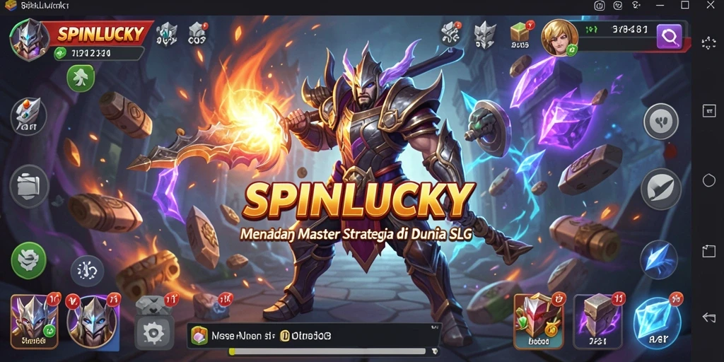 Tampilan gameplay SPINLUCKY yang penuh strategi dan aksi.